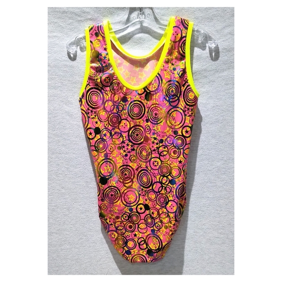 GymGear Mystique Circle / Star Print Gymnastics Leotard - Teen XS - Picture 4 of 6